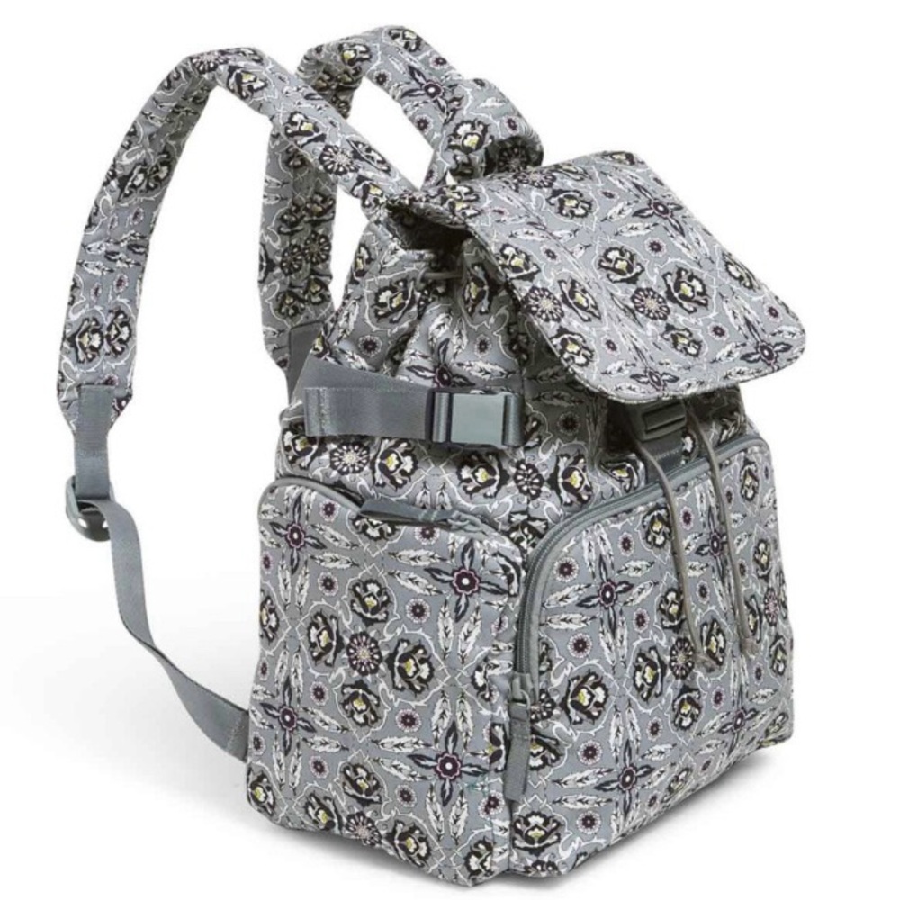 New Vera Bradley Cotton Utility Backpack, Plaza Tile Retail $95 - Picture 4 of 11